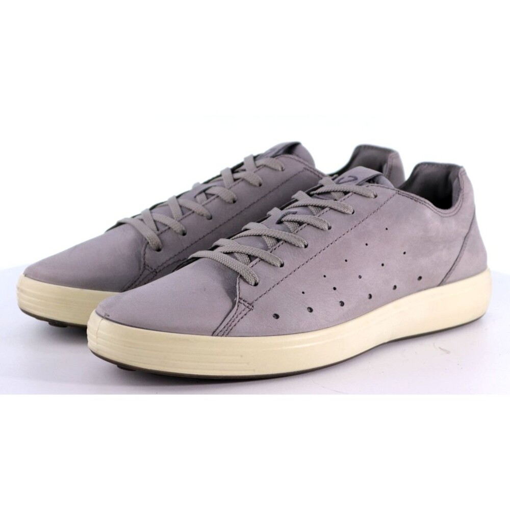 ECCO Soft 7 Cloud $160 Men's Sneakers Shoes Size EU 45 US 11-11.5 Leather Gray